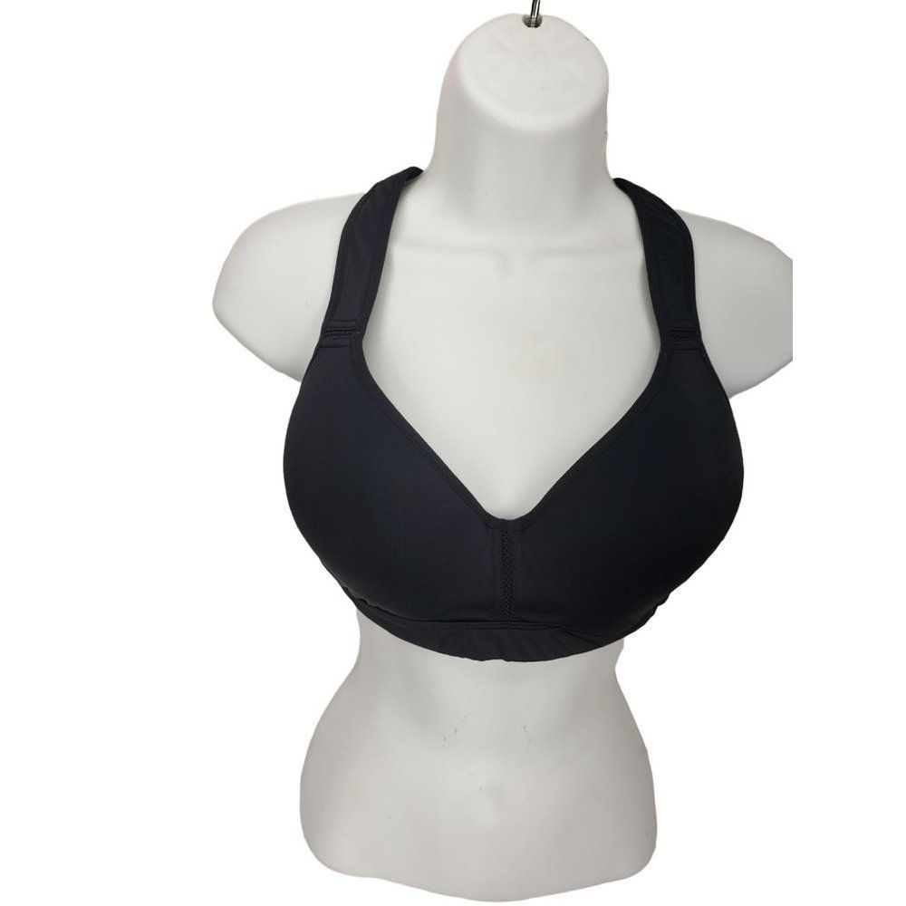 Bcg Women's Hi Support Athletic Lined Sports Bra Racerback Black Size Large L
